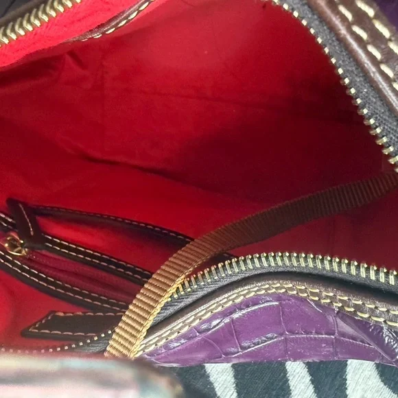 Dooney & Bourke Plum Croc-Embossed Shoulder Bag - Picture 8 of 15